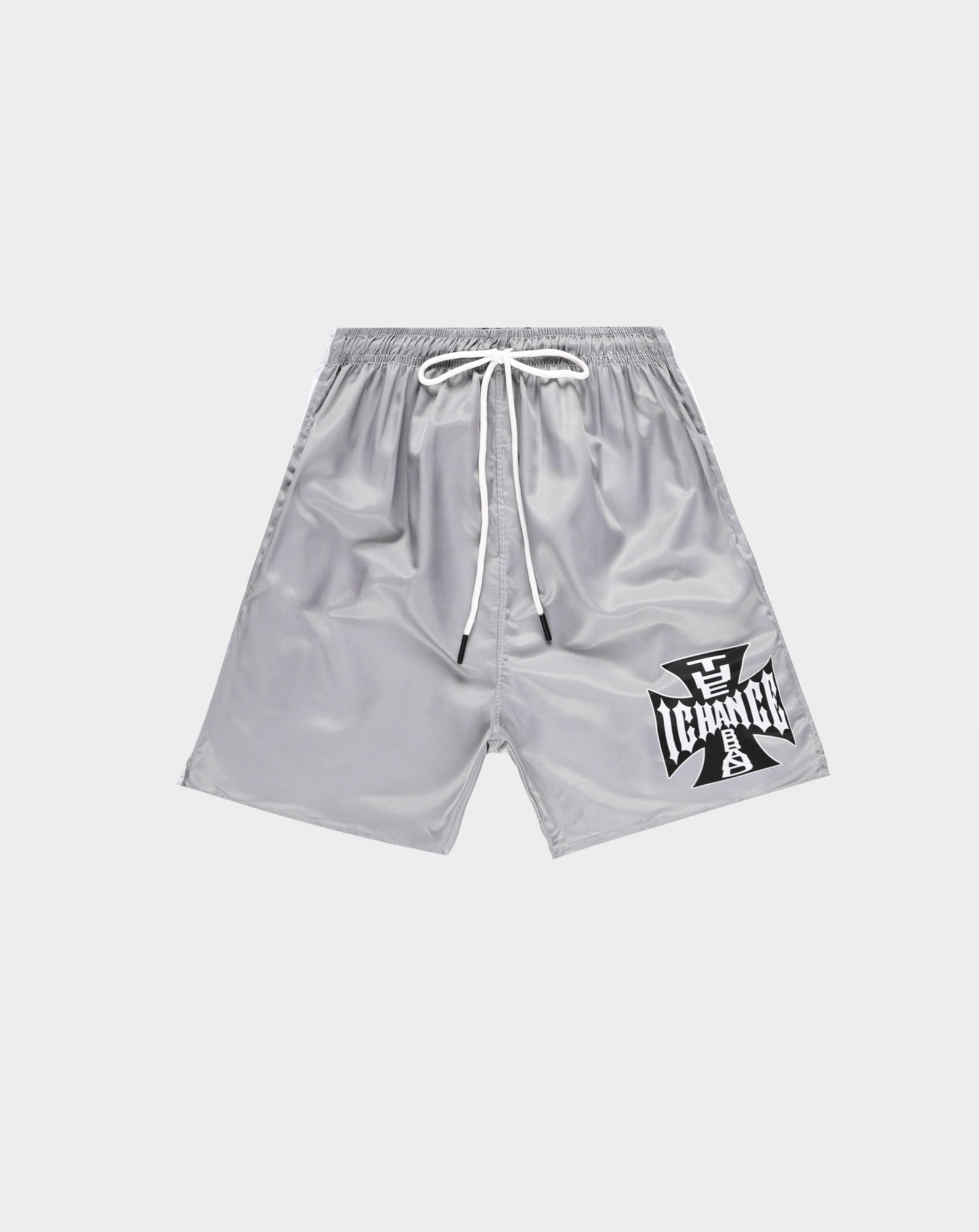 GREY BIKER NYLON SHORTS