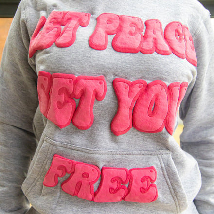 Let Peace Set You Free Grey Hoodie