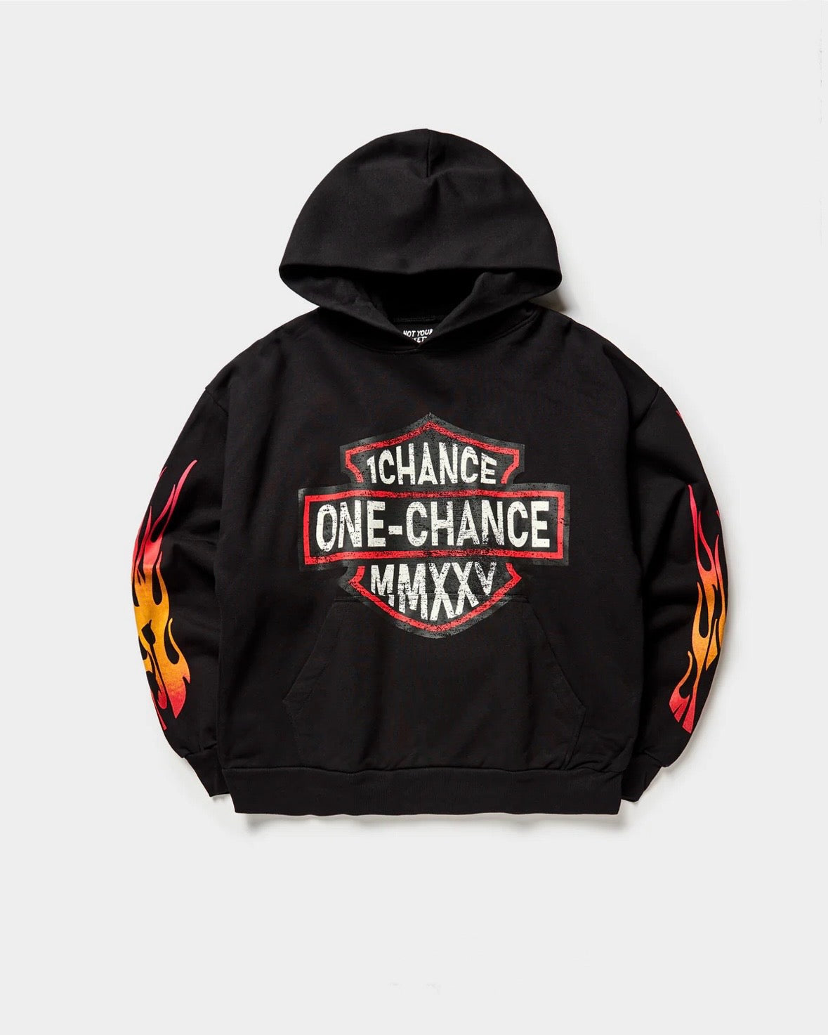 MMXXV FLAME BLACK HOODIE