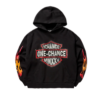 MMXXV FLAME BLACK HOODIE