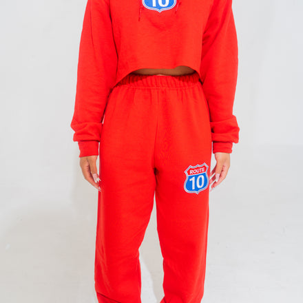 Cropped Patch Jogging Suit