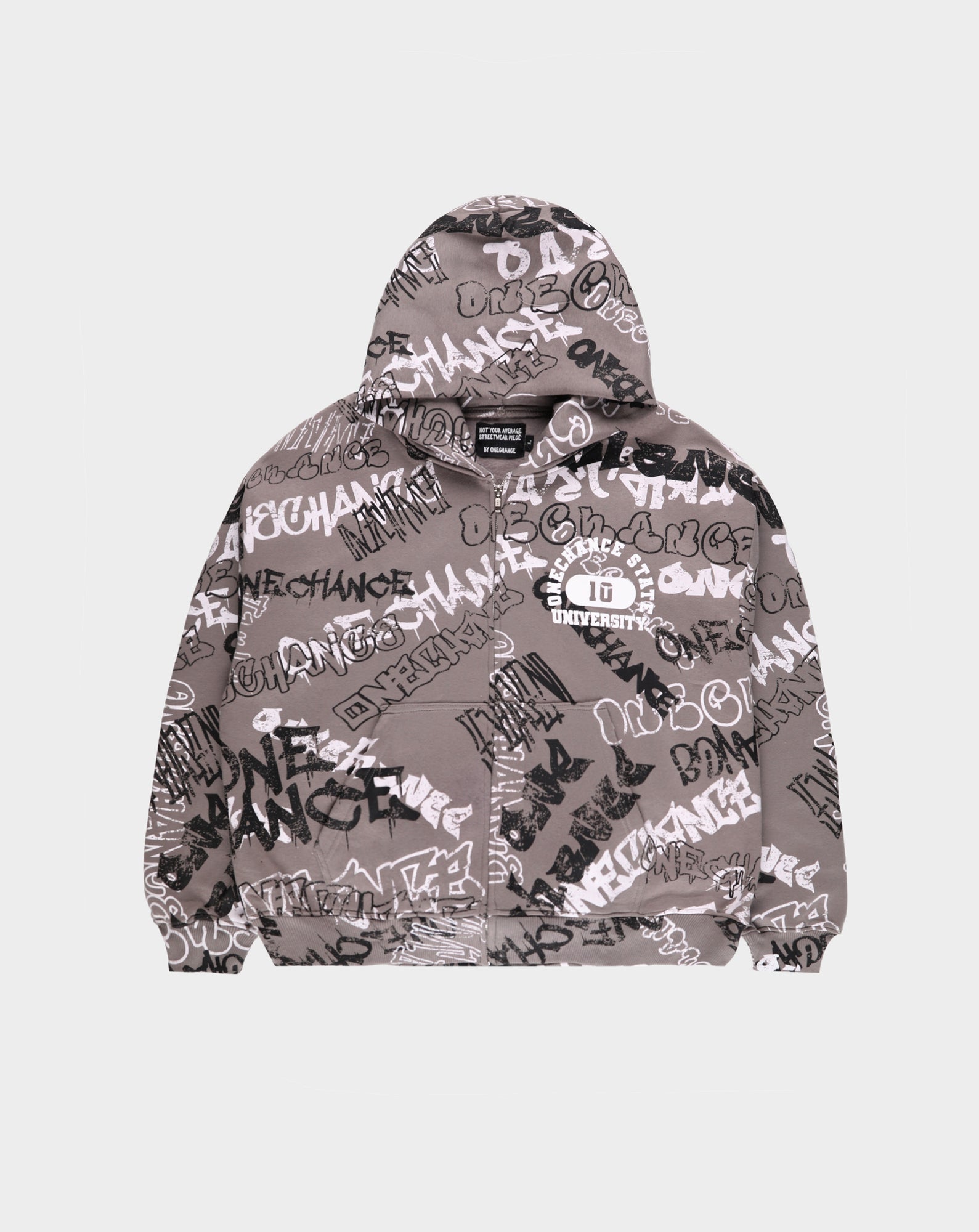 GREY GRAFFITI ZIP UP