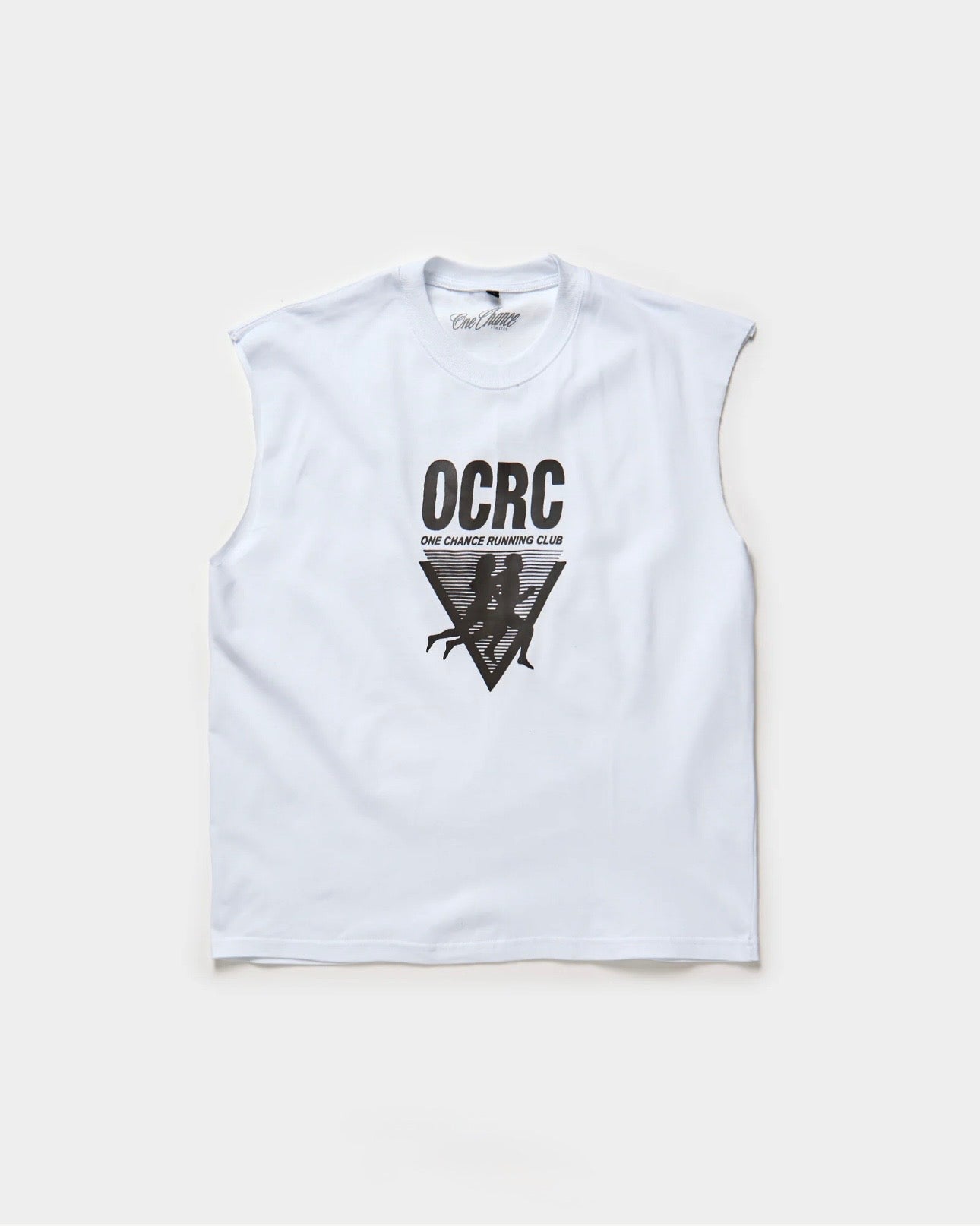 WHITE RUNNING CLUB SLEEVELESS TEE