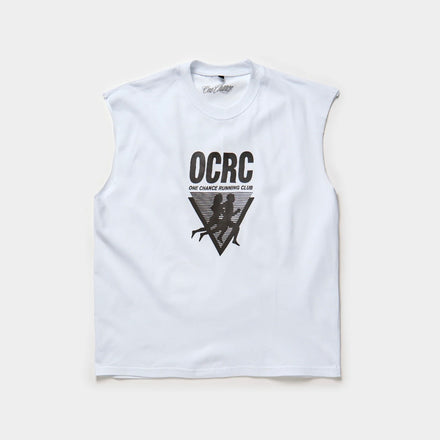 WHITE RUNNING CLUB SLEEVELESS TEE