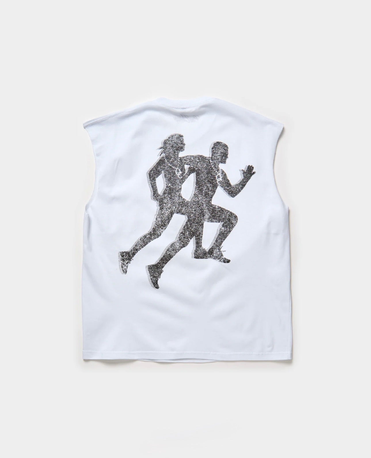 WHITE RUNNING CLUB SLEEVELESS TEE