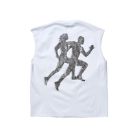 WHITE RUNNING CLUB SLEEVELESS TEE
