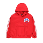 RED ATHELTICS STRIPPED HOODIE