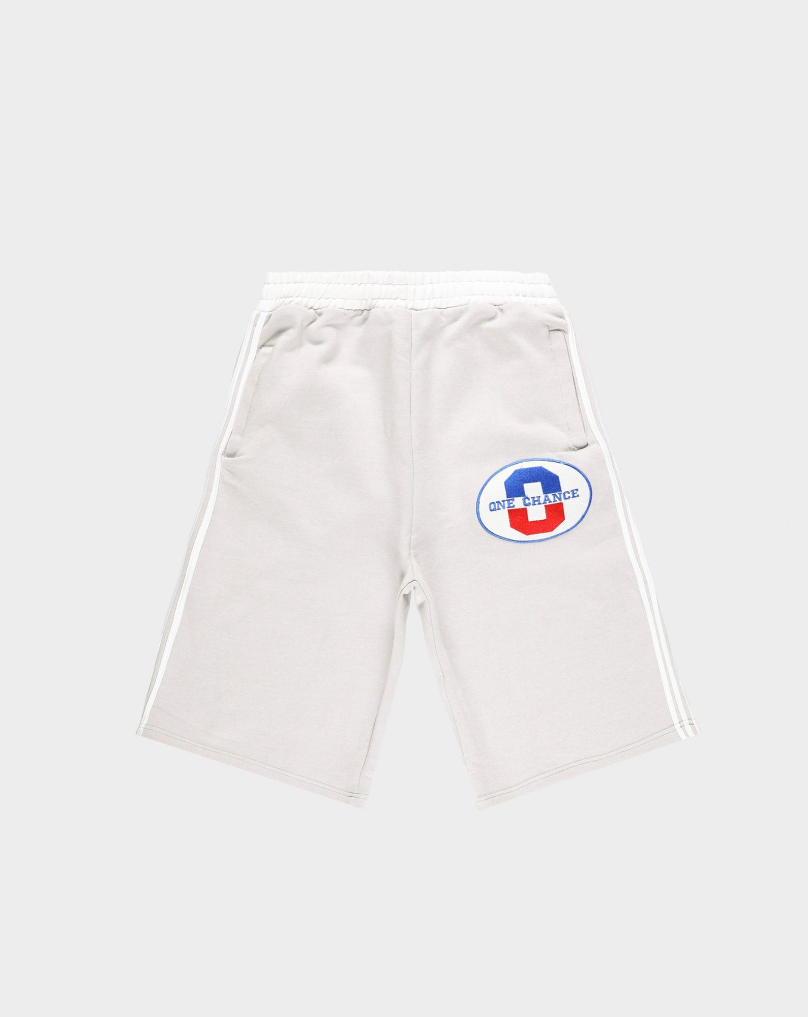 GREY ATHELTICS STRIPPED 3/4 SHORTS