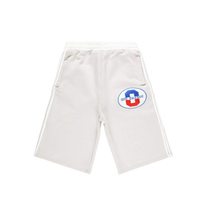 GREY ATHELTICS STRIPPED 3/4 SHORTS