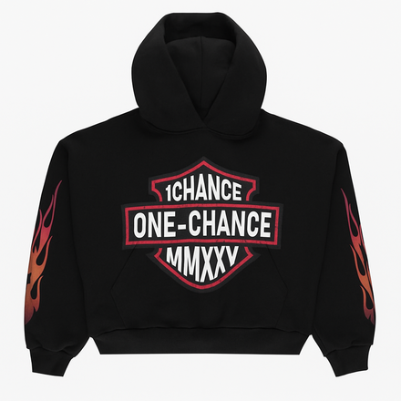 MMXXV FLAME BLACK HOODIE