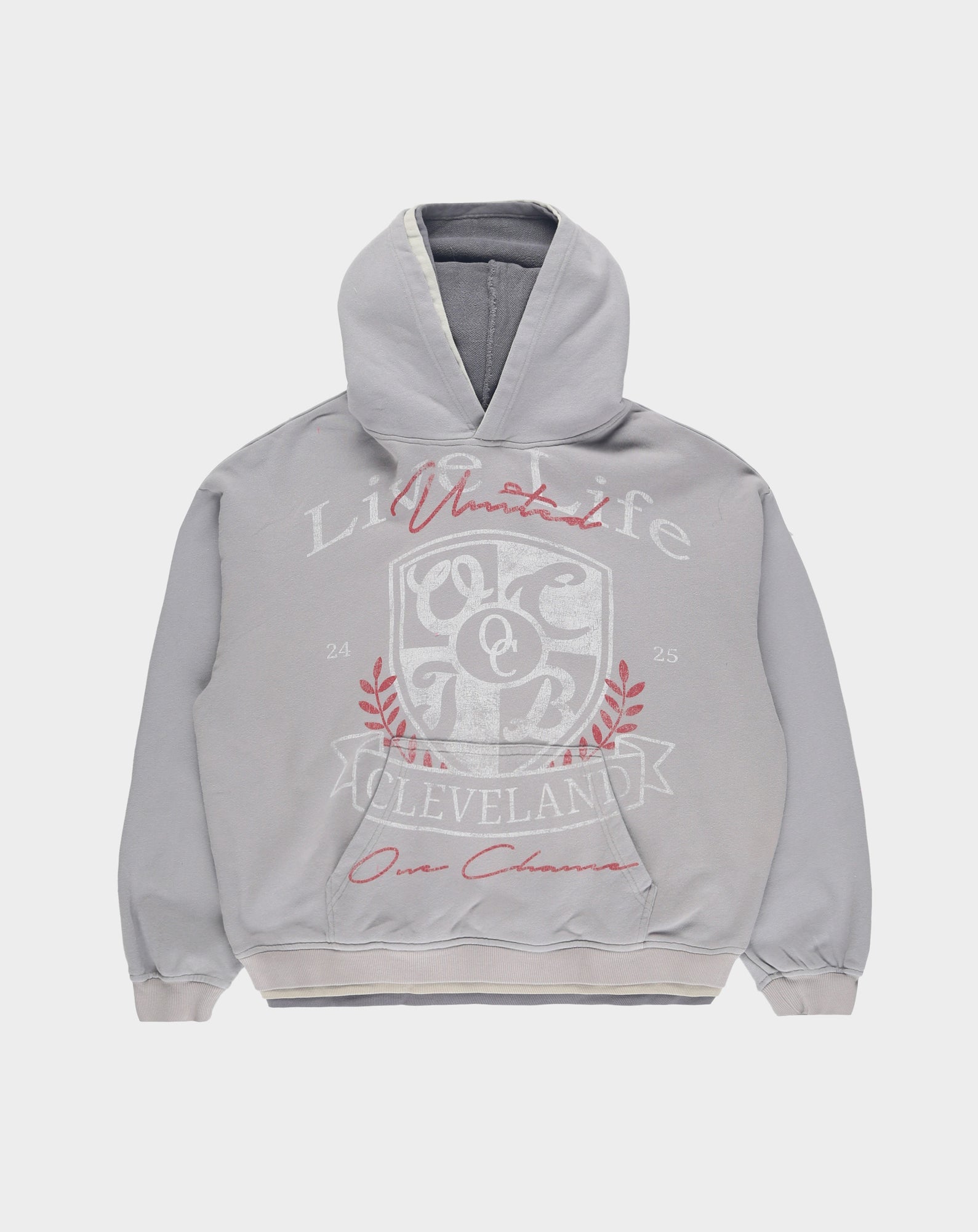 GREY UNITED TRIPLE LAYER HOODIE