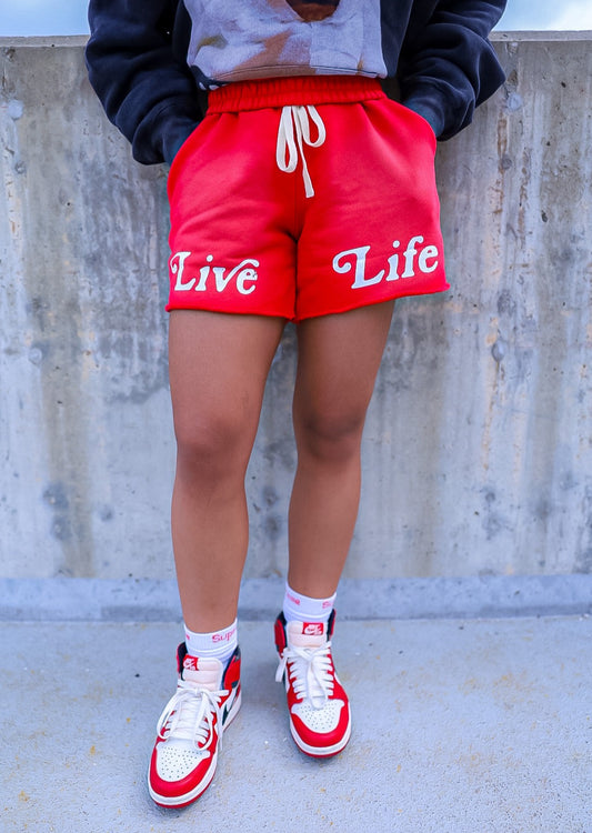 Live Life Red Shorts