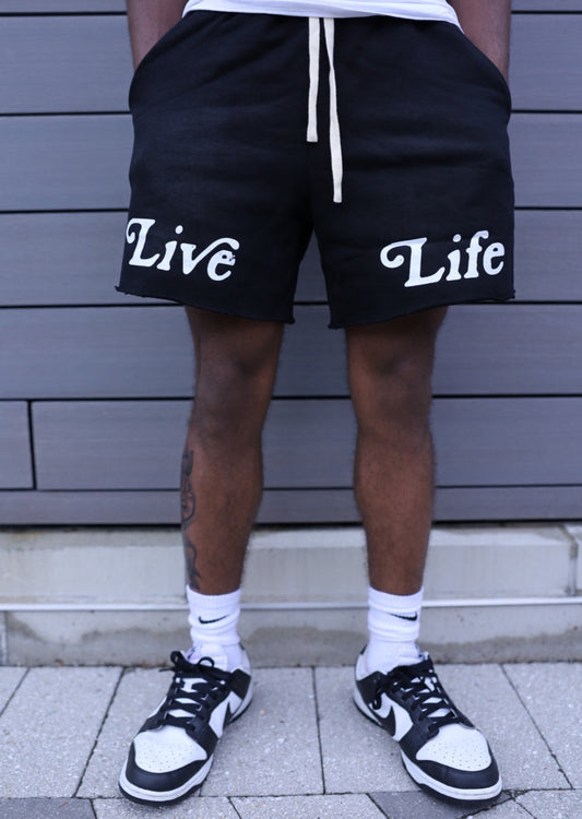 Live Life Black Shorts